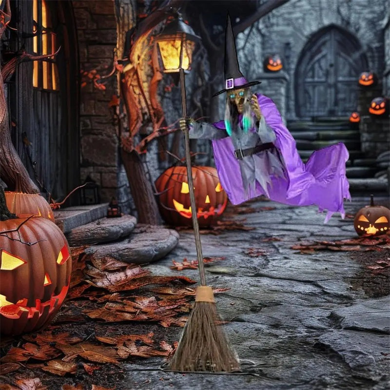 Get Ready to Haunt Your Halloween! 🎃👻 Our Flying Witch Decoration with Scary Animatronics & Eerie Sounds Will Give Your Outdoor Space the Ultimate Fright! 🧙‍♀️