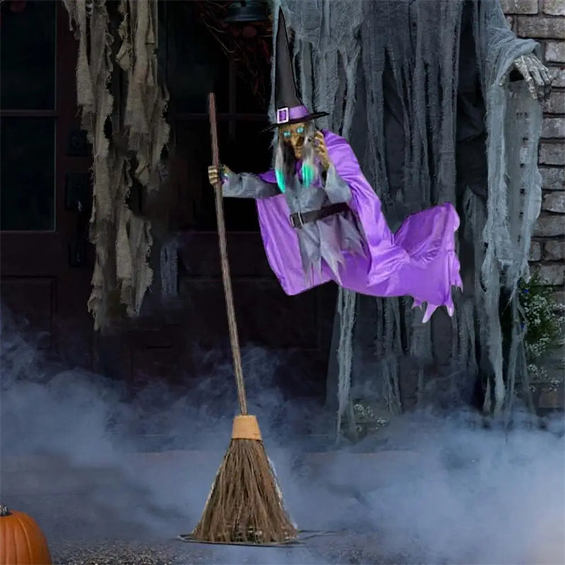 Get Ready to Haunt Your Halloween! 🎃👻 Our Flying Witch Decoration with Scary Animatronics & Eerie Sounds Will Give Your Outdoor Space the Ultimate Fright! 🧙‍♀️