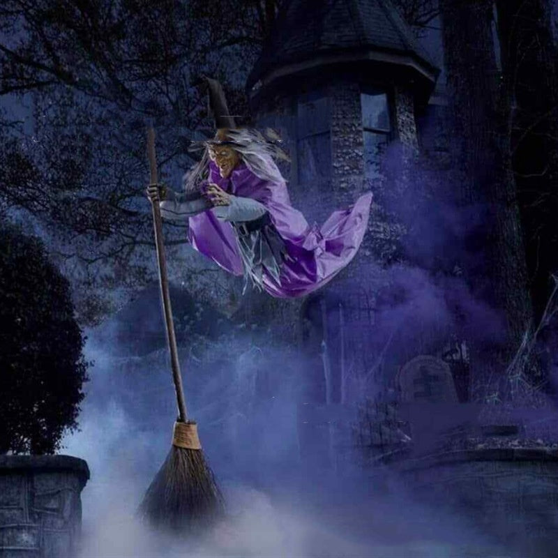 Get Ready to Haunt Your Halloween! 🎃👻 Our Flying Witch Decoration with Scary Animatronics & Eerie Sounds Will Give Your Outdoor Space the Ultimate Fright! 🧙‍♀️