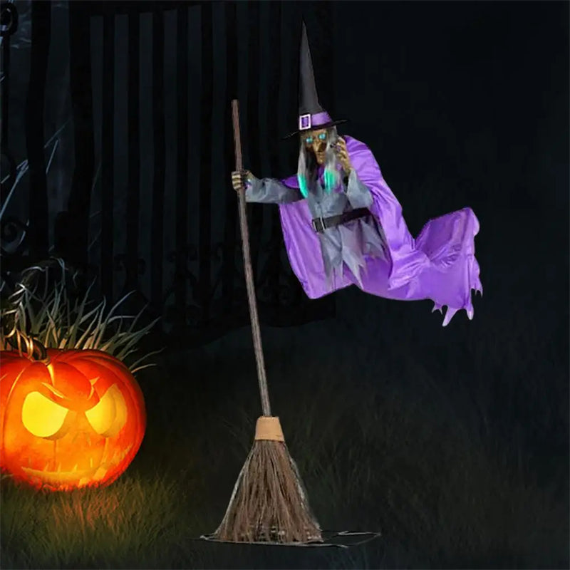 Get Ready to Haunt Your Halloween! 🎃👻 Our Flying Witch Decoration with Scary Animatronics & Eerie Sounds Will Give Your Outdoor Space the Ultimate Fright! 🧙‍♀️