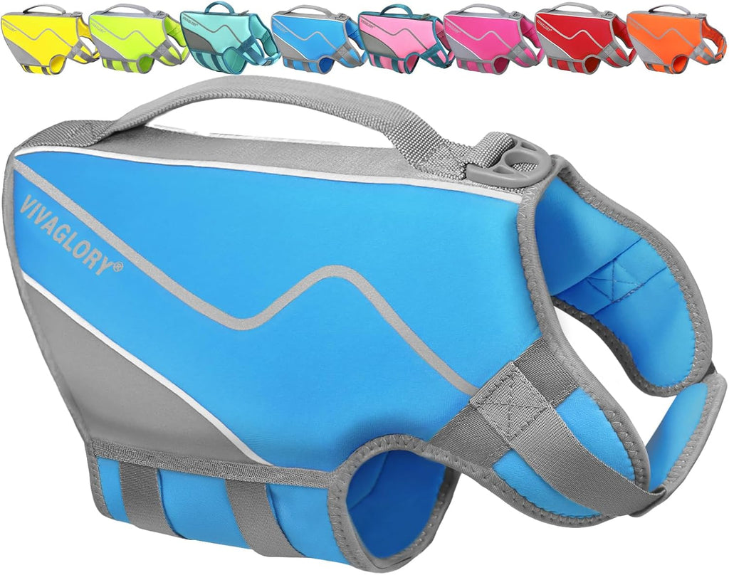 Dog Life Vest Neoprene Dog Swim Vest, XS, Cyra Blue