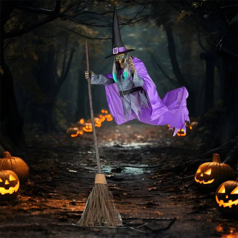 Get Ready to Haunt Your Halloween! 🎃👻 Our Flying Witch Decoration with Scary Animatronics & Eerie Sounds Will Give Your Outdoor Space the Ultimate Fright! 🧙‍♀️