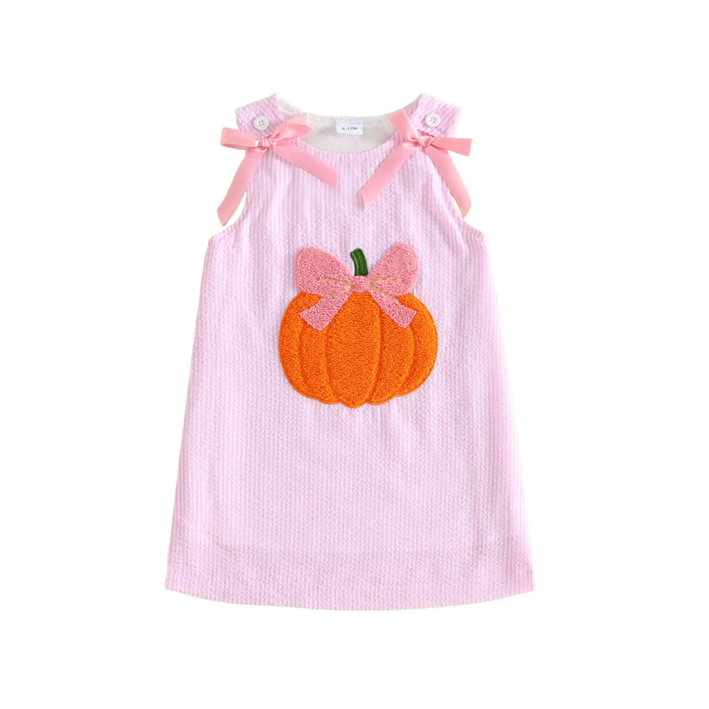 Adorable Halloween Dress for Your Little Princess! 🎃👗 Perfect Striped Pumpkin Style for Toddlers 6M-4T with Cute Bows! 🍂✨