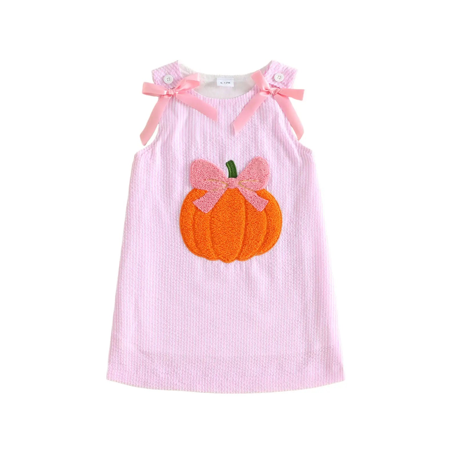 Adorable Halloween Dress for Your Little Princess! 🎃👗 Perfect Striped Pumpkin Style for Toddlers 6M-4T with Cute Bows! 🍂✨