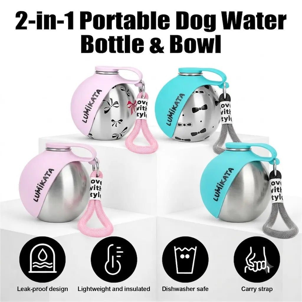 Stay Hydrated on the Go! 🐾💧 Check out the Lumikata 2-in-1 Portable Tumbler for Dogs - Perfect for Walks with Your Furry Friend! 🐶✨ #DogLovers #PetEssentials
