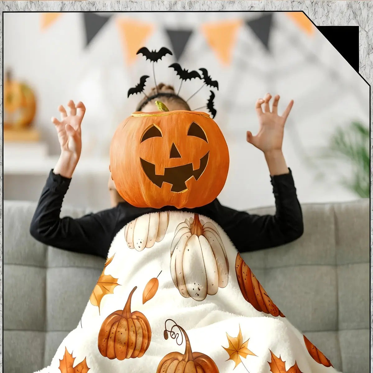 Snuggle Up This Fall with Our Beautiful Watercolor Pumpkin & Maple Leaf Flannel Blanket! The Ultimate Gift for Her! 🍂🎃✨ #FallVibes #CozyHome