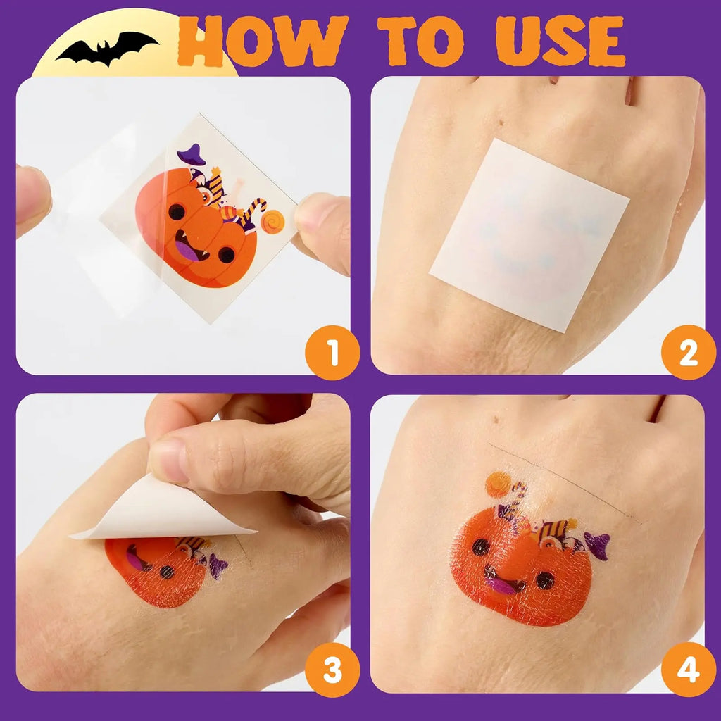 Spook-tacular Fun! 🎃👻 Get 306 Glowing Halloween Tattoos for Kids - Perfect for Trick or Treat Goodie Bags & Party Favors! 🕷️✨
