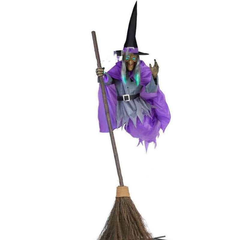Get Ready to Haunt Your Halloween! 🎃👻 Our Flying Witch Decoration with Scary Animatronics & Eerie Sounds Will Give Your Outdoor Space the Ultimate Fright! 🧙‍♀️