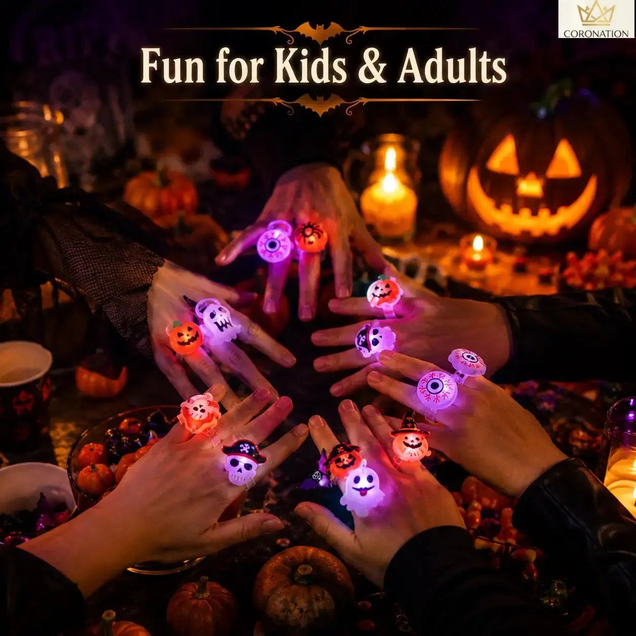 Light Up Your Halloween with 50 Colorful LED Rings! Perfect for Trick-or-Treating & Spooky Fun! 🎃✨👻💀 #HalloweenVibes #PartyFavors