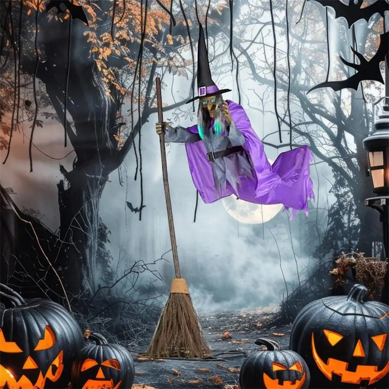 Get Ready to Haunt Your Halloween! 🎃👻 Our Flying Witch Decoration with Scary Animatronics & Eerie Sounds Will Give Your Outdoor Space the Ultimate Fright! 🧙‍♀️