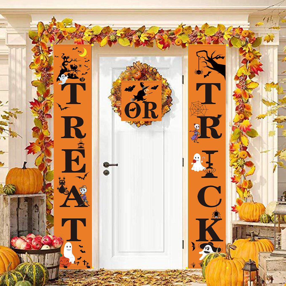 Spook-tacular Outdoor Halloween Banner & Couplets for Your Haunted Decor! 🎃👻