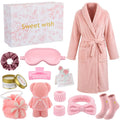 11 Pcs Birthday Gifts for Women Spa Gift Set with Bathrobe Sleep Mask Scented Candle Socks Headband, Pamper Self Care Package for Mom Wife Girlfriend Sister, Mother Day Valentine Baby Shower Get Well Christmas Anniversary Presents