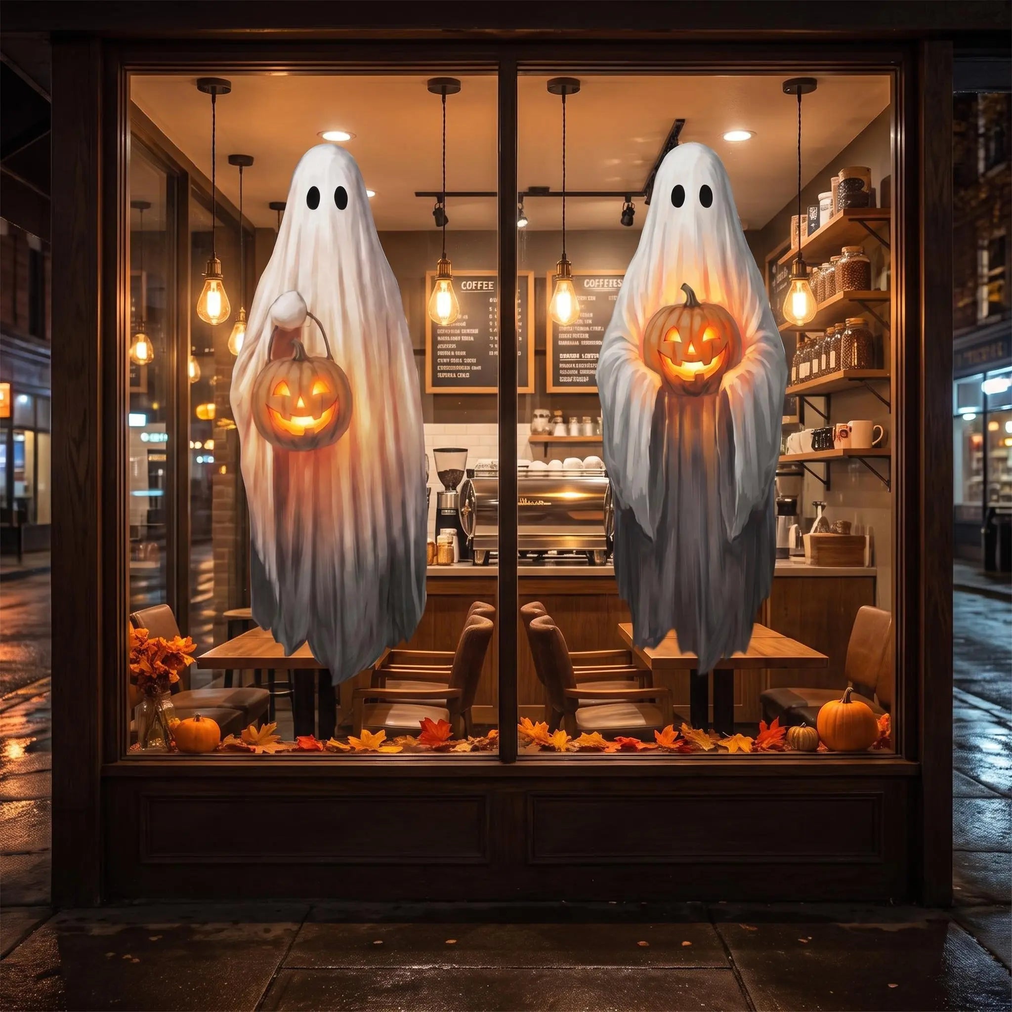 Get Your Spooky On with Our Big Smooth Ghost Window Clings! Perfect for Indoor & Outdoor Halloween Decor! 🎃👻 #HalloweenVibes #SpookySeason