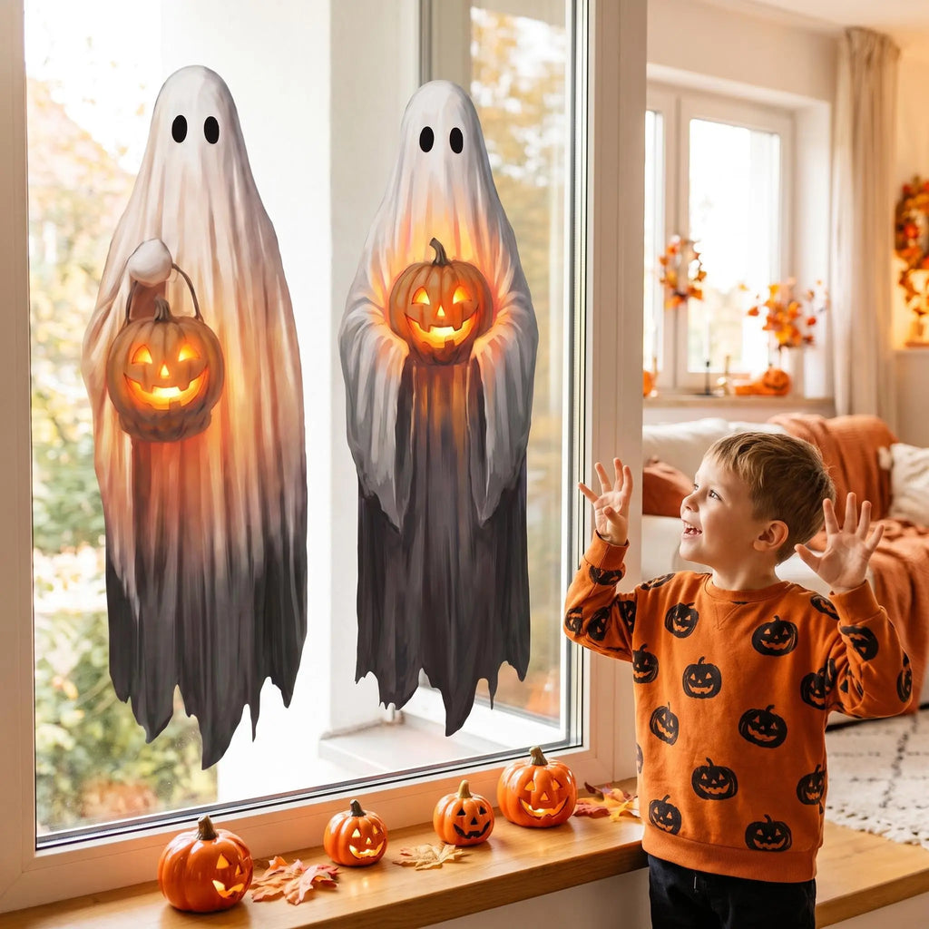 Get Your Spooky On with Our Big Smooth Ghost Window Clings! Perfect for Indoor & Outdoor Halloween Decor! 🎃👻 #HalloweenVibes #SpookySeason
