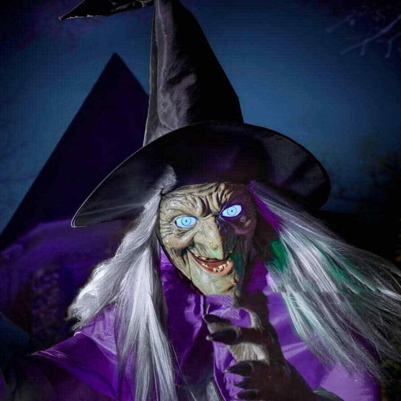 Get Ready to Haunt Your Halloween! 🎃👻 Our Flying Witch Decoration with Scary Animatronics & Eerie Sounds Will Give Your Outdoor Space the Ultimate Fright! 🧙‍♀️