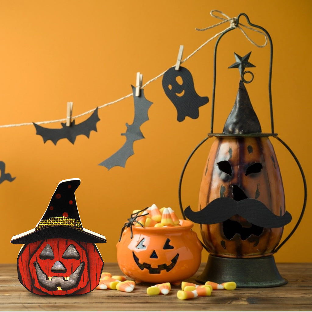 Spook Up Your Space with Our Creative Wooden Pumpkin Lamp! 🎃✨ #HalloweenDecor
