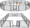Dog Playpen 24In 16 Panels Pet Fence for Indoor Yard RV Camping