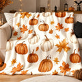 Snuggle Up This Fall with Our Beautiful Watercolor Pumpkin & Maple Leaf Flannel Blanket! The Ultimate Gift for Her! 🍂🎃✨ #FallVibes #CozyHome
