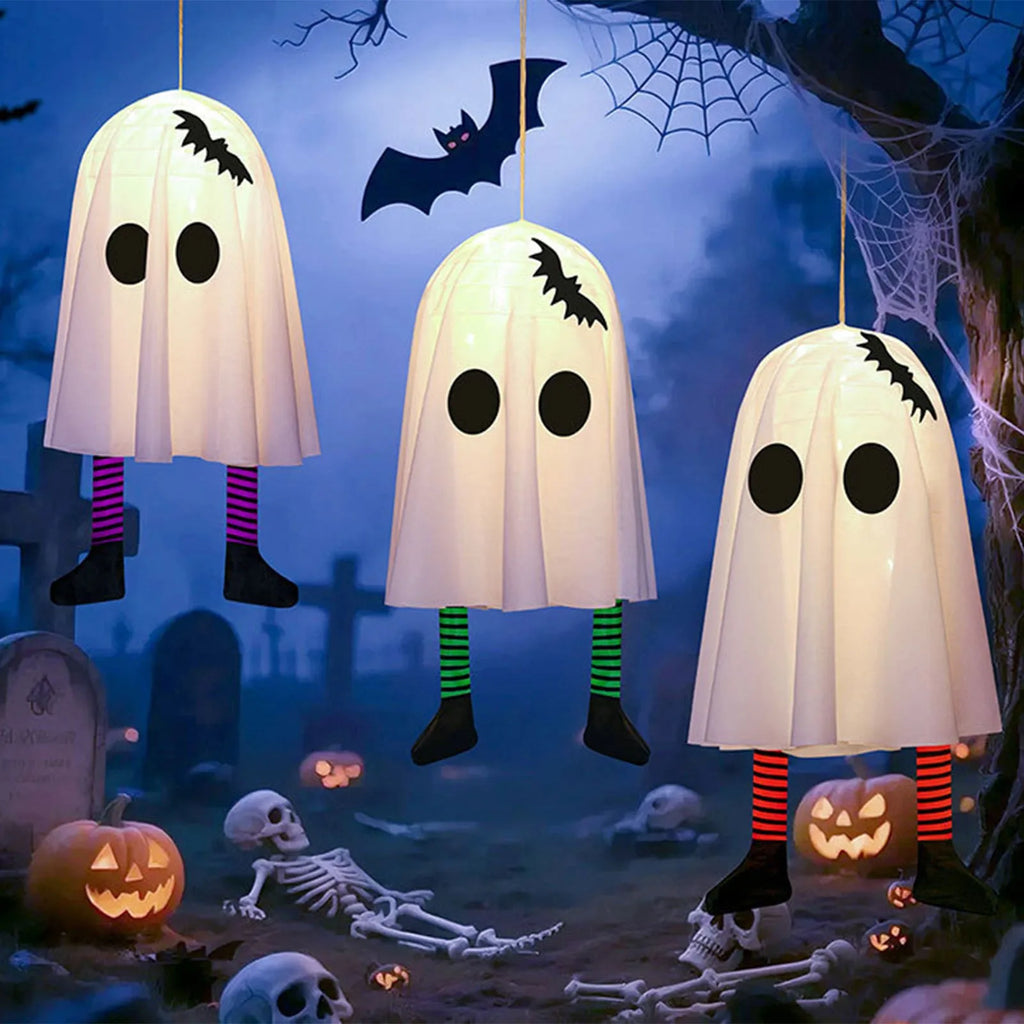 Light Up Your Halloween with Glowing Ghosts & Fairy Lights! Perfect for Outdoor Spookiness! 🎃👻✨ #HalloweenDecor #SpookyVibes