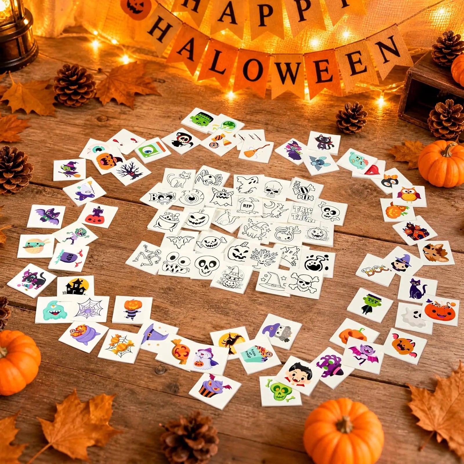 Spook-tacular Fun! 🎃👻 Get 306 Glowing Halloween Tattoos for Kids - Perfect for Trick or Treat Goodie Bags & Party Favors! 🕷️✨