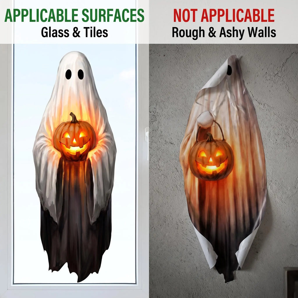 Get Your Spooky On with Our Big Smooth Ghost Window Clings! Perfect for Indoor & Outdoor Halloween Decor! 🎃👻 #HalloweenVibes #SpookySeason