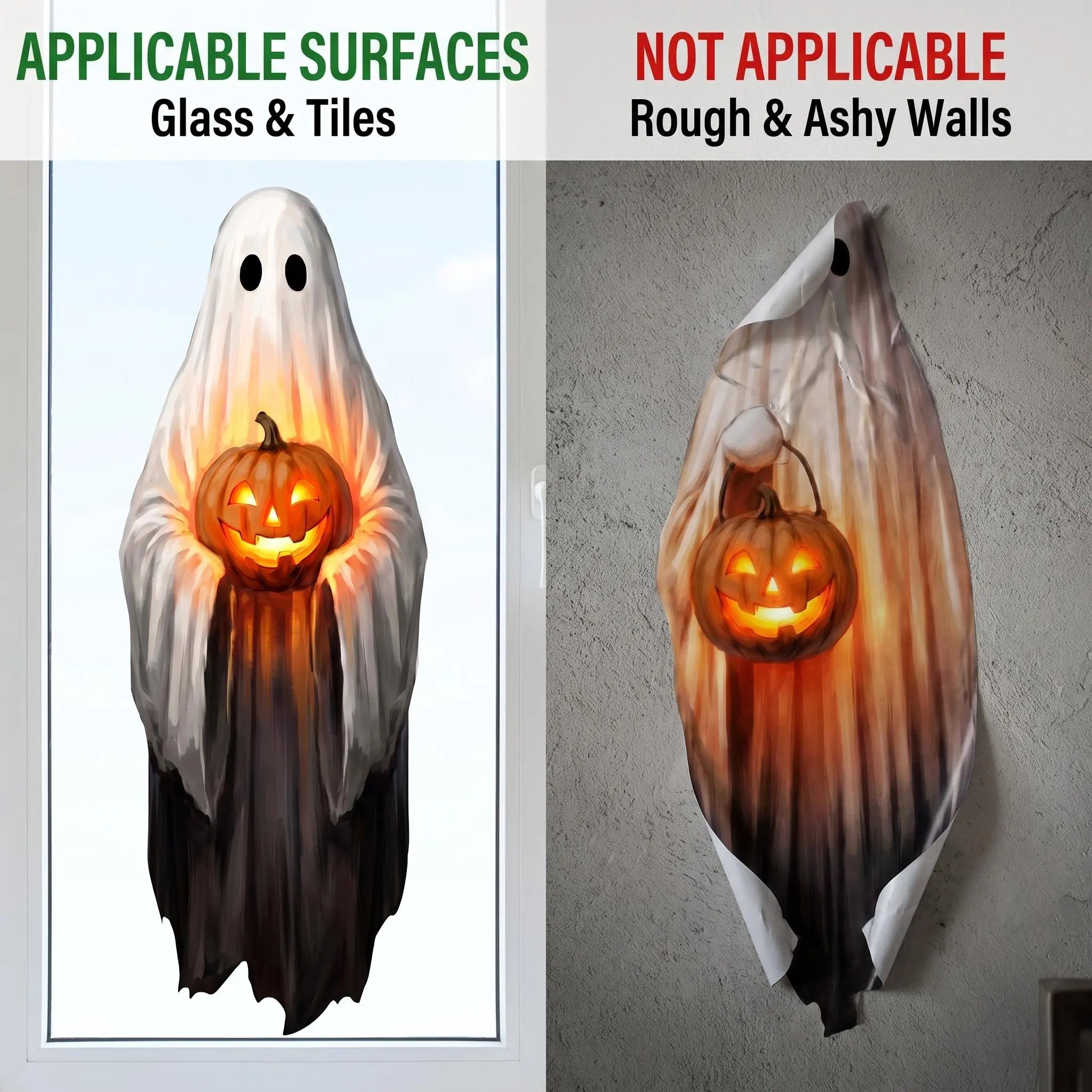 Get Your Spooky On with Our Big Smooth Ghost Window Clings! Perfect for Indoor & Outdoor Halloween Decor! 🎃👻 #HalloweenVibes #SpookySeason