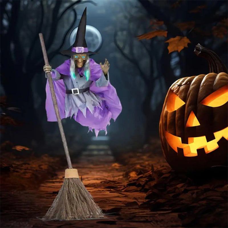 Get Ready to Haunt Your Halloween! 🎃👻 Our Flying Witch Decoration with Scary Animatronics & Eerie Sounds Will Give Your Outdoor Space the Ultimate Fright! 🧙‍♀️